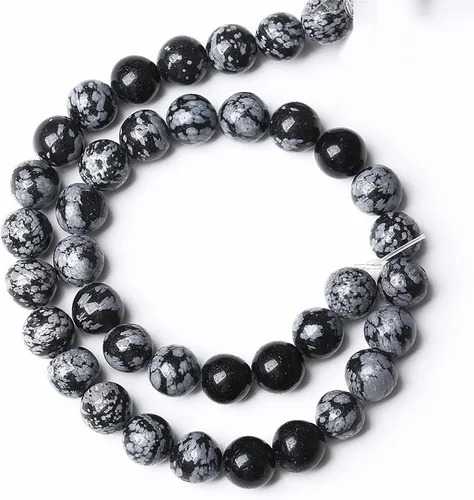 Vista 16 de 100 cuentas de piedra multicolor natural de 0.236 pulgadas (0.236 in), cuentas espaciadoras sueltas redondas para hacer pulseras, collares, aretes