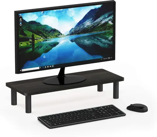 Vista 13 de Furinno Turn-N-Tube - Soporte elevador para monitor de esquina con tubos de acero inoxidable, Americano