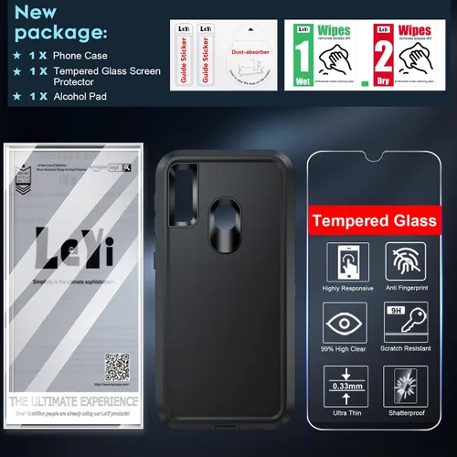 Vista 9 de LeYi Funda para teléfono Samsung-A10E: con protector de pantalla para teléfonos inteligentes, teléfonos desbloqueados, nuevas fundas con kit de Negro