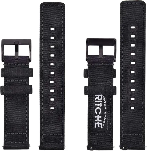 Vista 5 de Ritche Canvas Quick Release Watch Band 18mm 20mm 22mm Replacement Watch Straps for Men Women