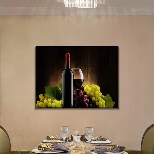 Vista 3 de Denozer - Lienzo decorativo para cocina, diseño de vino tinto (16.0 x 12.0 in)