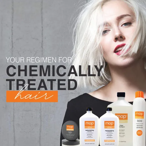 Vista 2 de MOP Acondicionador reabastecedor de cítricos para cabello tratado químicamente - Repone, restaura e hidrata el cabello dañado, añade brillo - Sin