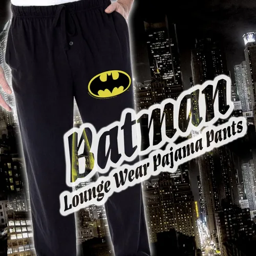 Vista 3 de DC Comics - Pantalones de pijama de Batman para hombre, diseño de murciélago