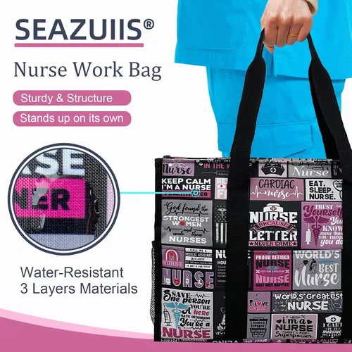Vista 2 de Bolsas de enfermería para el trabajo, enfermería, bolsa de viaje, bolsas clínicas para estudiantes de enfermería, regalos de enfermería