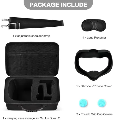 Vista 3 de Hard Carrying Case for Oculus Quest 2 All-in-One VR Gaming Headset with USB Flash Drive Case - 2 Pack