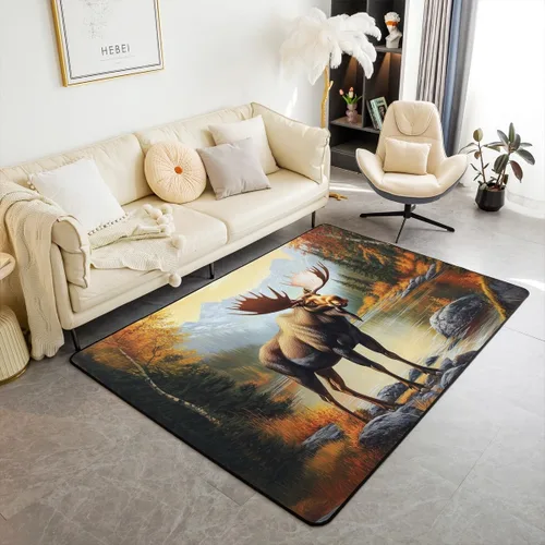 Vista 34 de Castle Fairy Bear Family - Alfombra antideslizante de 3 x 5 pies, diseño de animales salvajes, color negro, para niños, adolescentes y adultos