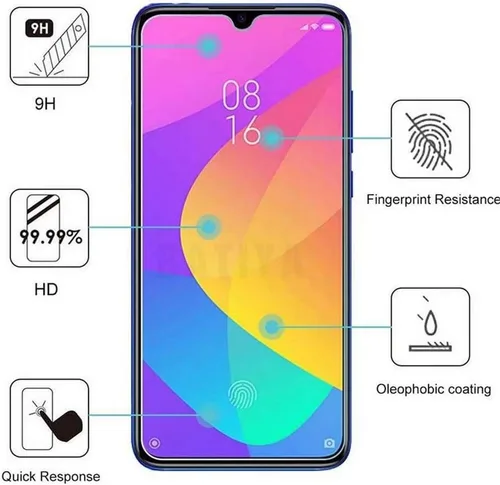 Vista 3 de Protector de pantalla compatible con Huawei P30 Lite, protector de pantalla ultra transparente, protector de pantalla de vidrio templado