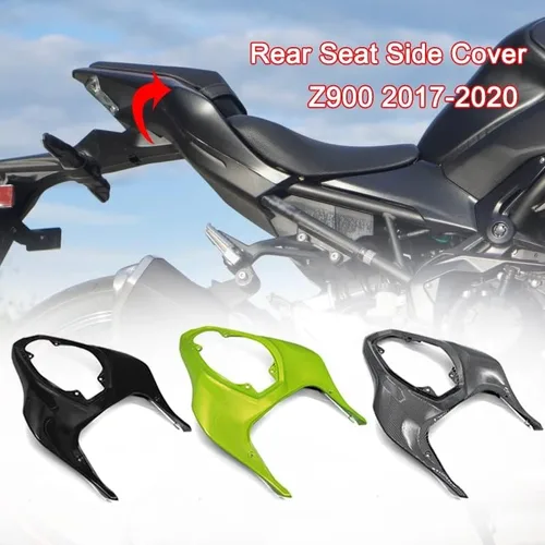 Vista 2 de GLoyer Motorcycle Windshield Z900 Motorcycle Rear Seat Cover Side Panel Guard Fairing Cowl Ducktail Compatible with Kawasaki Z 900 2017 2018 2019