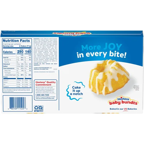 Vista 2 de Hostess Baby Bundts, Mini pasteles con sabor a limón con sabor a llovizna, caja de 10 onzas, 8