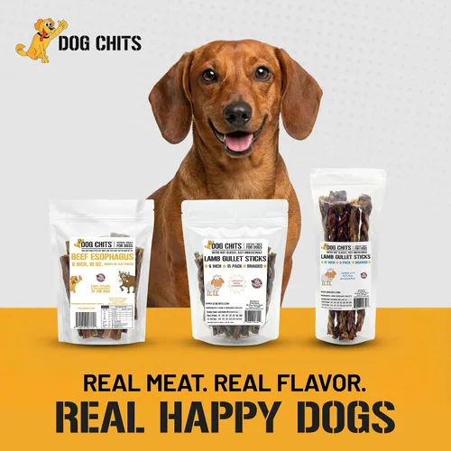 Vista 7 de Dog Chits Masticables de esófago de ternera para perros y cachorros – Todo natural de un solo ingrediente – Alto en proteínas, carne seca baja