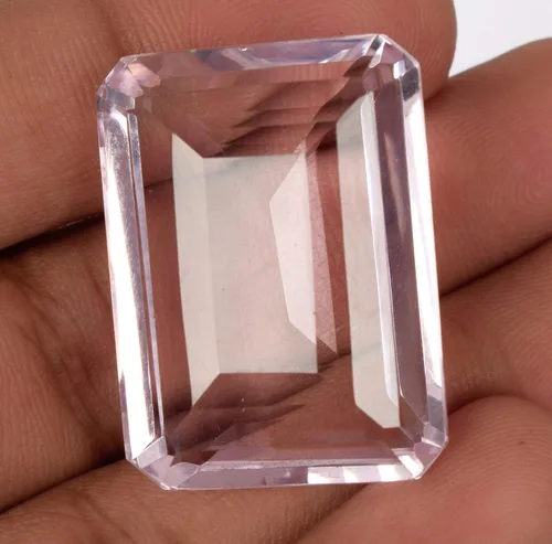 Vista 4 de GEMHUB Topacio rosa bebé esmeralda forma suelta piedra preciosa, Gema, Topacio rosado brasileño