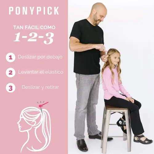 Vista 3 de THE PONY PICK - Herramienta de corte de bandas elásticas para el cabello, fácil de usar, sin dolor, sin daños en el cabello, herramienta de corte