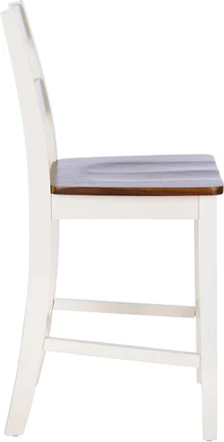 Vista 8 de SAFAVIEH Home Collection Izzy Taburete blanco y natural de 24 pulgadas (juego de 2)