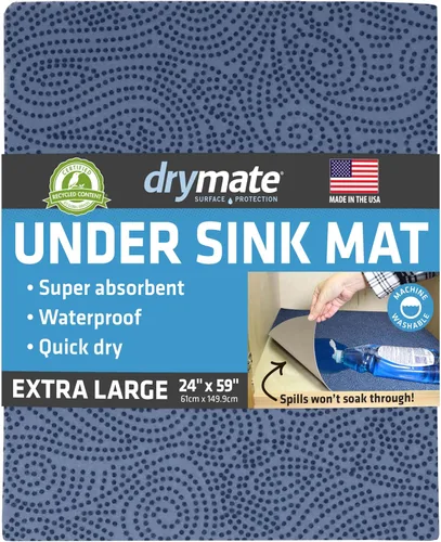 Vista 20 de Tapete Premium Drymate para Debajo del Fregadero, Tapetes Impermeables de Protección para Gabinetes de Cocina y Baño, Forros Absorbentes