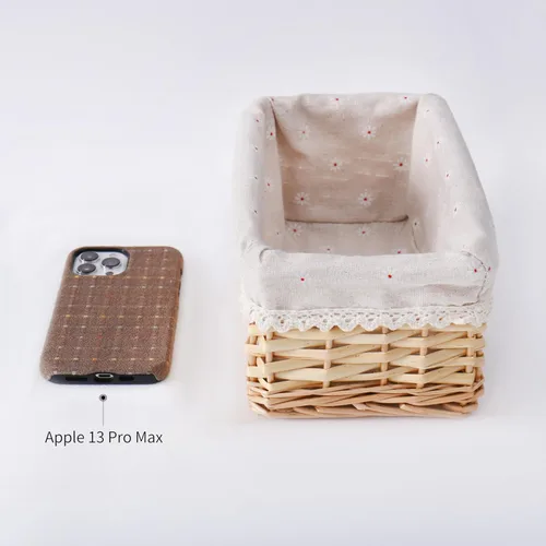 Vista 6 de Cesta de almacenamiento hecha a mano, cesta de mimbre tejida a mano, materiales de sauce natural, rectangular, 1 paquete, tamaño pequeño
