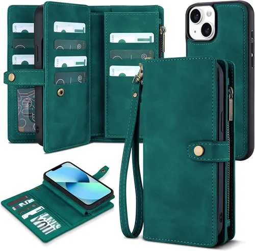 Vista 66 de TwoHead Funda tipo cartera para iPhone 12 Pro Max con tarjetero, funda magnética desmontable para teléfono 12 Pro Max, piel sintética, a prueba