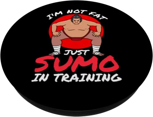 Vista 2 de Sumo Wrestler Sumo Wrestling Not Fat Just Sumo In Training PopSockets Standard PopGrip