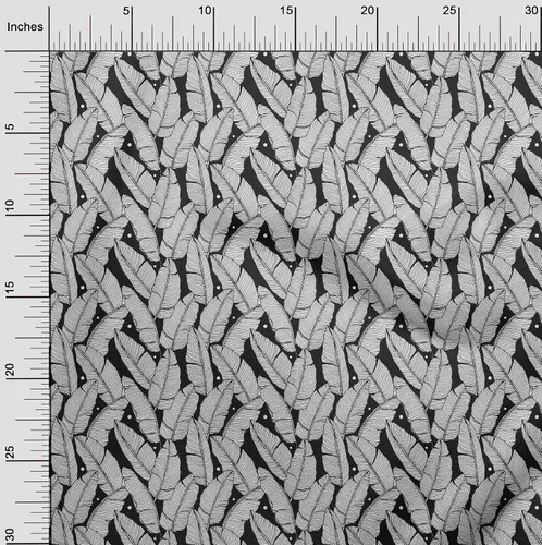 Vista 3 de oneOone Cotton Flex Black Fabric Tropical Craft Projects Decor Fabric Printed By The Yard 40 Inch Wide-7Y