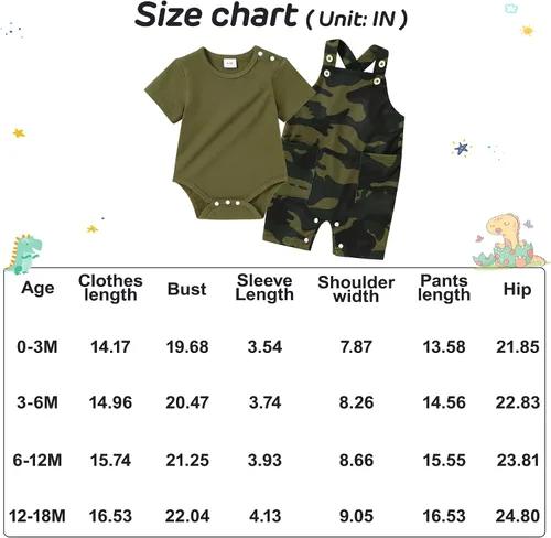 Vista 7 de YALLET Ropa para bebé recién nacido, trajes para niños de 3, 6, 12, 18 meses, mameluco+pantalones cortos con tirantes y peto, conjunto de overoles