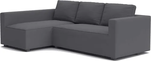 Vista 5 de HomeTown Market La funda de repuesto Manstad es compatible con sofá cama IKEA Manstad, o funda seccional o de esquina (algodón gris claro derecho)