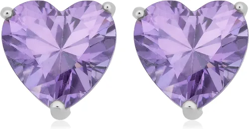 Vista 23 de Kooljewelry Pendientes de plata de ley y circonita cúbica con piedra natal