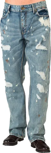 Vista 8 de Level 7 Jeans de mezclilla prémium para hombre, corte recto y hecho a mano negro (Black Tint)