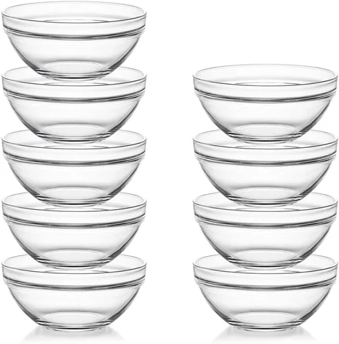 Vista 11 de Sweejar Juego de tazones pequeños de vidrio de 3 pulgadas, cuencos/platos para salsa de inmersión de 3 onzas, mini cuencos para salsa de tomate