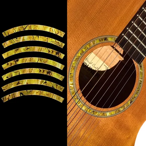 Vista 4 de Pegatinas con incrustaciones RS-244ST-BL Guitarras Acústicas - Roseta de Agujero de Sonido - Rayas - Azul Abulón