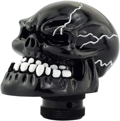 Vista 4 de Pomo para palanca de cambios automática con forma de calavera, color negro