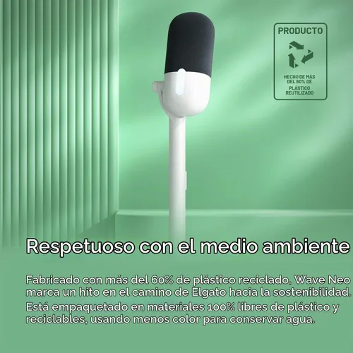 Vista 8 de Elgato Wave Neo - Micrófono de condensador USB, toque para silenciar, para juegos, transmisión, reuniones, grabación de voz