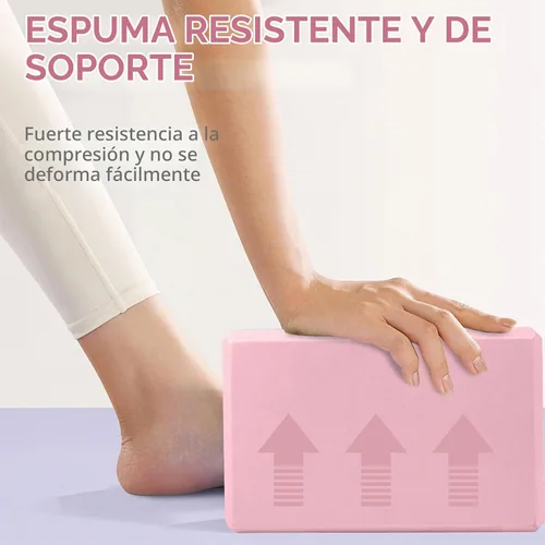 Vista 4 de Yoga Blocks, Non Slip Yoga Bricks, Portable & Lightweight Paquete de 2 rosas: 9 x 6 x 3 pulgadas