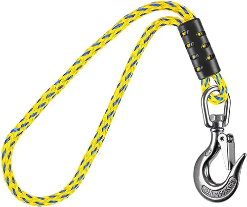 Vista 8 de Dolibest Conector rápido de cuerda de remolque para tubería - Arnés de remolque de barco con gancho de acero inoxidable (rotación 360) - 20 pulgadas