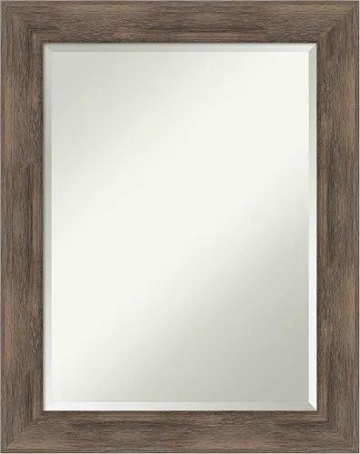 Vista 42 de Amanti Art Espejo de pared marrón de 26 x 22 pulgadas, espejo rectangular de baño de Alejandría marrón rústico para decoración de pared, sala