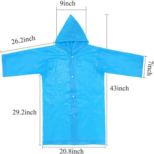 Vista 4 de Impermeable para niños, ponchos de lluvia reutilizables de emergencia para camping, senderismo, viajes, mochilero