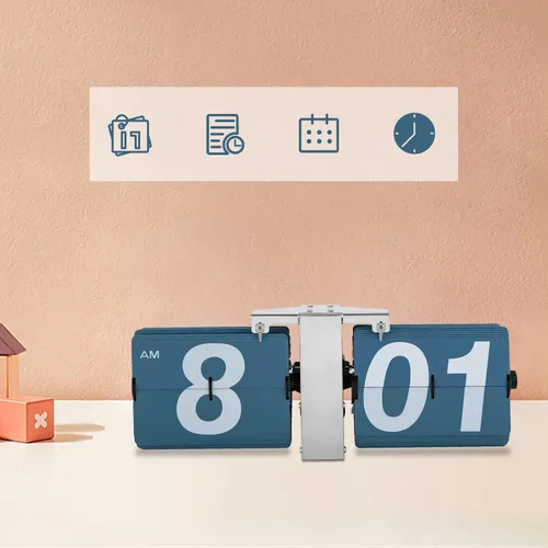Vista 7 de Reloj con tapa de alta precisión, estilo retro, reloj de estante de escritorio, mecánico clásico, pantalla digital, reloj de pared alimentado por