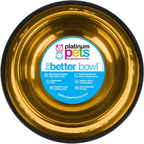 Vista 43 de Platinum Pets - tazón de acero inoxidable para gatos y perros que no se vuelca