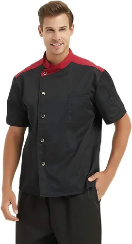 Vista 3 de TOPTIE 3 Pack Custom Short Sleeve Chef Abrigos Personalizados Transferencia de Calor y Chaquetas Bordadas