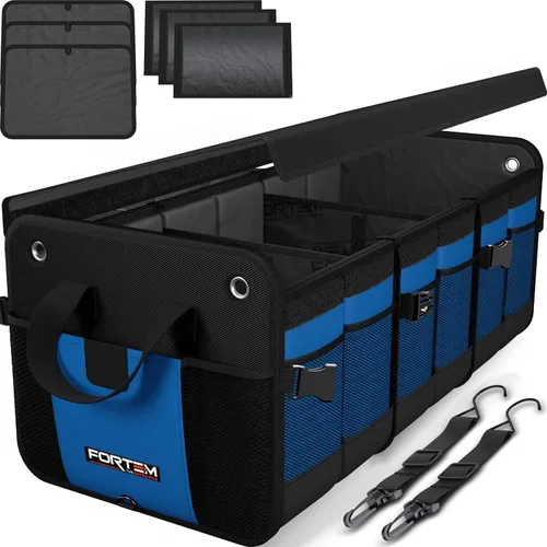 Vista 19 de FORTEM Organizador de maletero con enfriador para SUV, organizador y almacenamiento de automóvil, multicompartimento plegable, regalo de Navidad