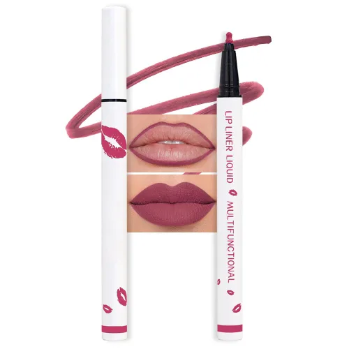Vista 8 de evpct Lápiz Marcador de Línea de Labios Líquido de Larga Duración, Resistente al Agua, Rojo Oscuro Mate, Marcador de Línea de Labios y Lápiz Labial