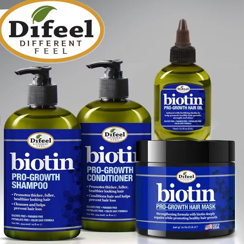 Vista 6 de Difeel Aceite para el cabello de biotina prémium de 7.1 oz. - Juego de regalo de lujo de 2 piezas