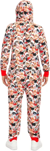Vista 3 de Tipsy Elves - Enterizos navideños unisex para adultos, festivos, a juego, con prácticos bolsillos