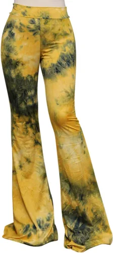 Vista 8 de ShopMyTrend - Pantalones de yoga largos con piernas anchas y acampanadas estilo palazzo, con cintura alta, para mujer