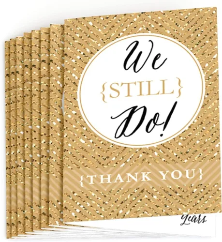 Vista 2 de Big Dot of Happiness We Still Do - 50 aniversario de boda - Tarjetas de agradecimiento (8 unidades)