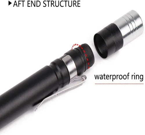 Vista 5 de Linternas de luz negra LED 2 en 1 linterna de pluma clip de antorcha detector de luz negra para 3 pilas AAA (paquete de 1)