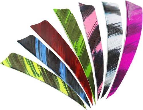 Vista 11 de AMEYXGS Paletas de flecha natural de 4 pulgadas con plumas de pavo con flechas de 4.2 in, veletas para flechas de bricolaje, accesorios de 50
