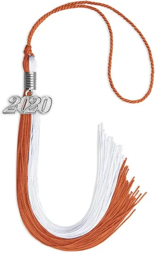 Vista 211 de Endea Graduation Borla de doble color con gota de fecha plateada (negro/oro antiguo, 2025)