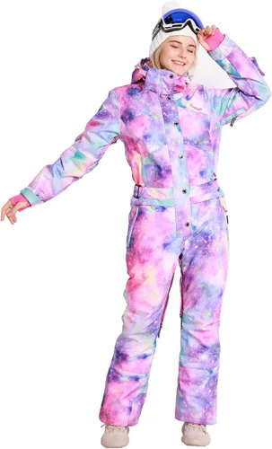 Vista 4 de Bluemagic - Traje de esquí de una pieza para mujer, traje de invierno impermeable para deportes de nieve