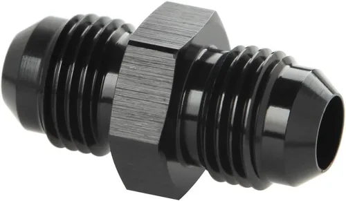 Vista 15 de 3AN macho a 3AN macho Flare 45 grados Unión acoplador adaptador de montaje aluminio negro