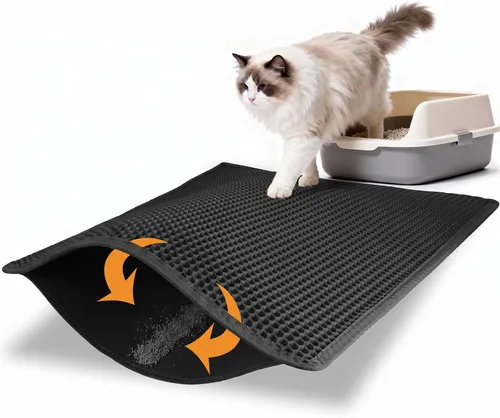 Vista 9 de Pieviev - Alfombrilla grande para arena de gato Negro