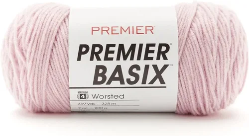Vista 54 de Premier Yarns Basix, hilo de estambre sólido, hecho de acrílico, hilo ideal para ganchillo y tejido, color blanco, 359 yardas